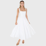 NIKOLA | Elegantní midi šaty s hranatým výstřihem