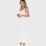 NIKOLA | Elegantní midi šaty s hranatým výstřihem