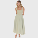 NIKOLA | Elegantní midi šaty s hranatým výstřihem