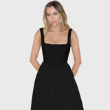 NIKOLA | Elegantní midi šaty s hranatým výstřihem