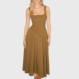 NIKOLA | Elegantní midi šaty s hranatým výstřihem