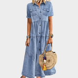Robe en jean douce avec boutons