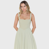 NIKOLA | Elegantní midi šaty s hranatým výstřihem