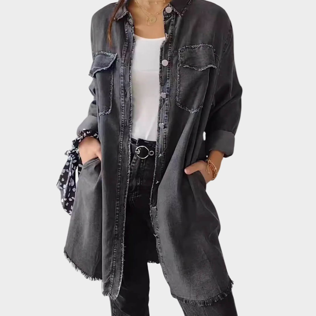 Chemise en denim avec col classique