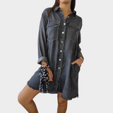 Chemise en denim avec col classique