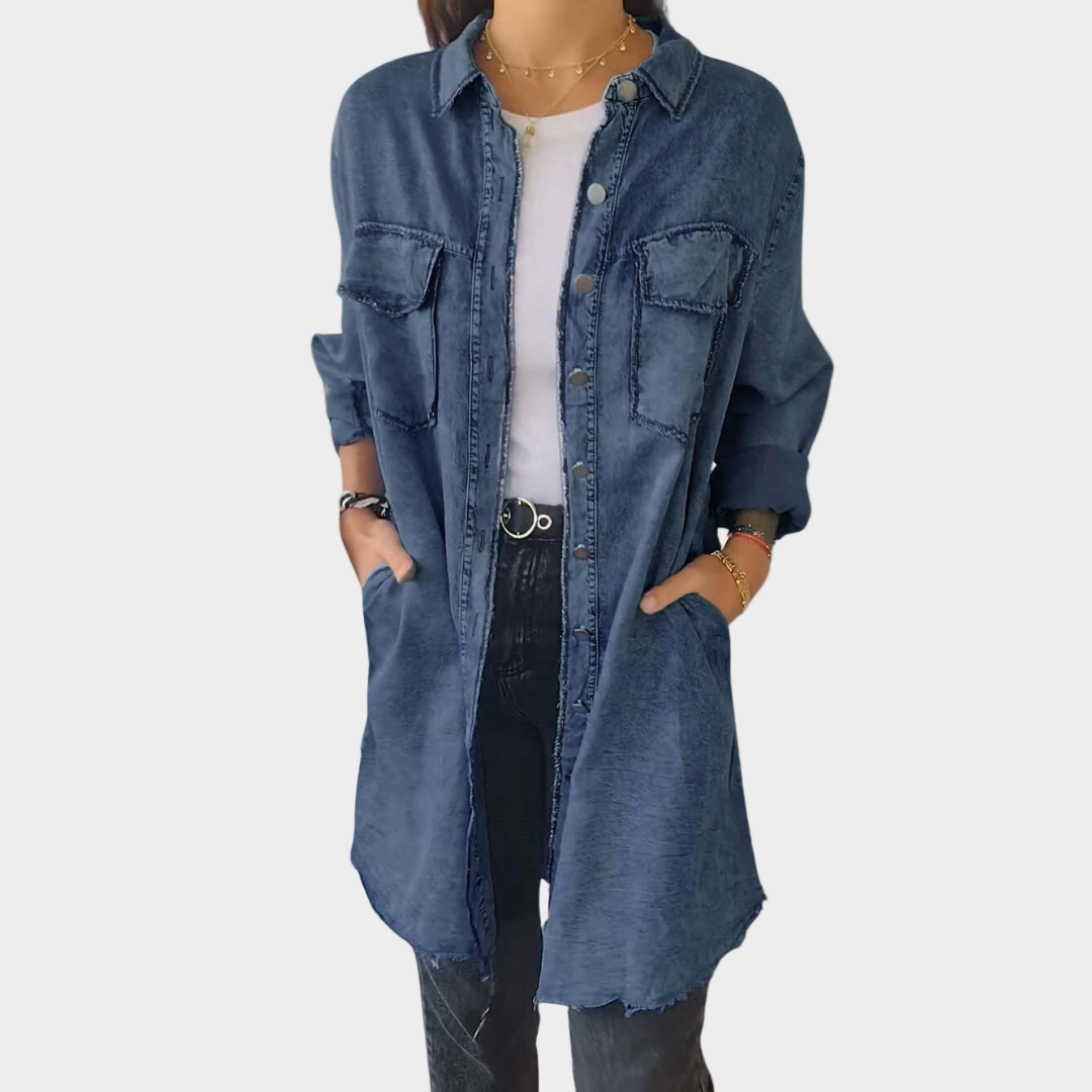 Chemise en denim avec col classique