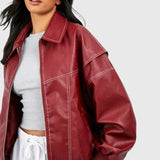 Faye™ - Oversized Kožená Bunda