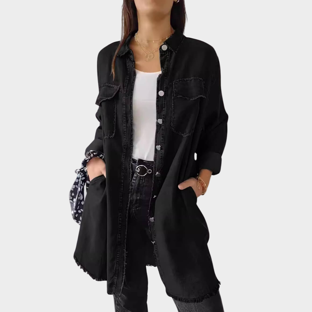 Chemise en denim avec col classique