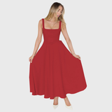 NIKOLA | Elegantní midi šaty s hranatým výstřihem