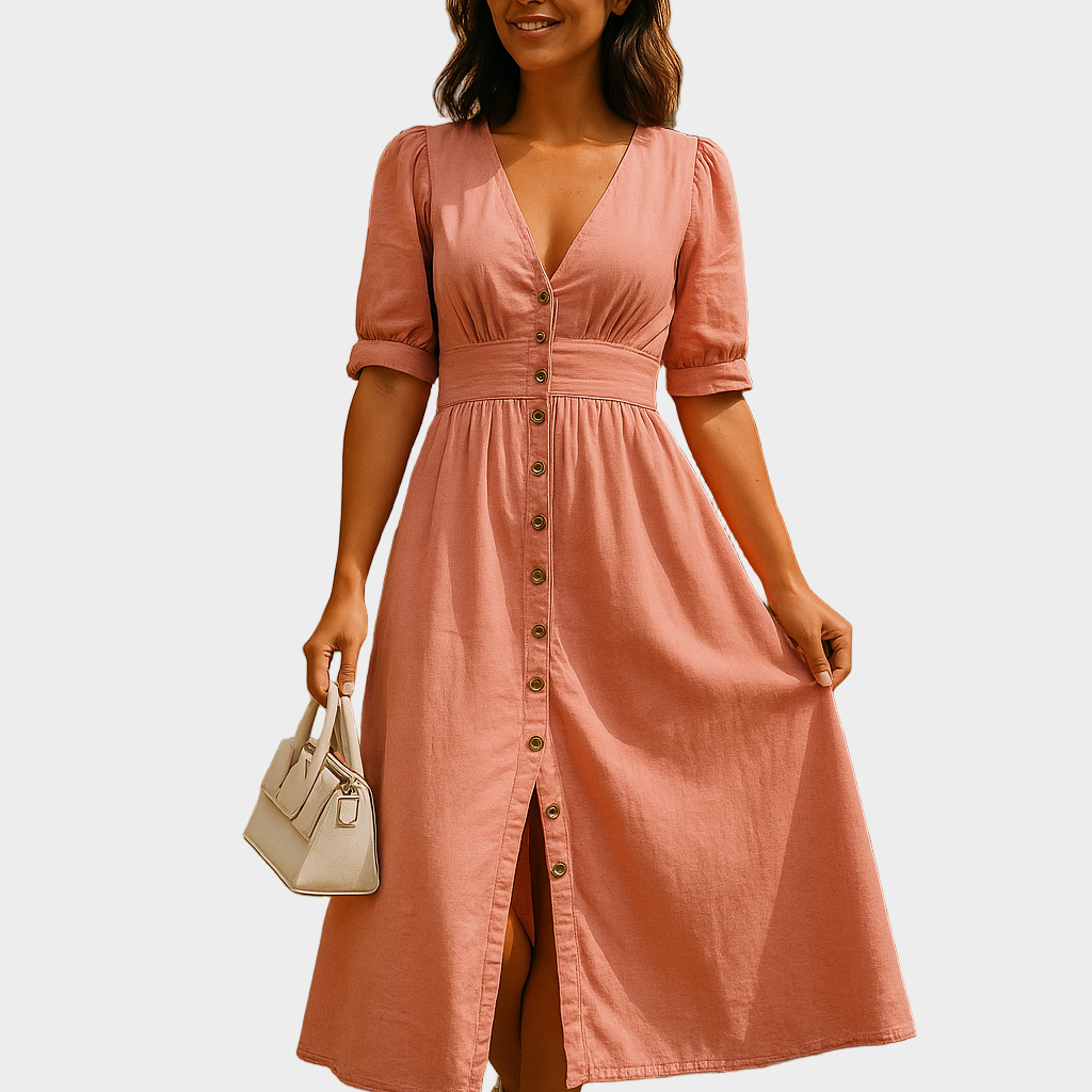 Robe en denim avec boutons