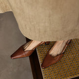Sona | Kozené slingback podpatky
