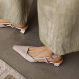 Sona | Kozené slingback podpatky