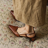 Sona | Kozené slingback podpatky