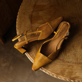 Sona | Kozené slingback podpatky