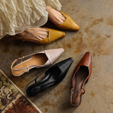 Sona | Kozené slingback podpatky