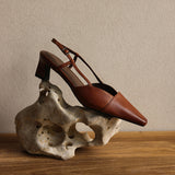 Sona | Kozené slingback podpatky