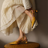 Sona | Kozené slingback podpatky