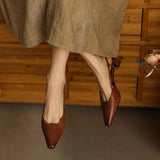 Sona | Kozené slingback podpatky
