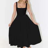 NIKOLA | Elegantní midi šaty s hranatým výstřihem