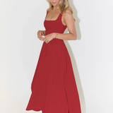 NIKOLA | Elegantní midi šaty s hranatým výstřihem