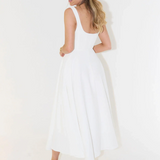 NIKOLA | Elegantní midi šaty s hranatým výstřihem