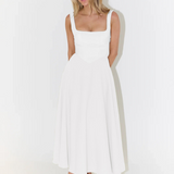NIKOLA | Elegantní midi šaty s hranatým výstřihem