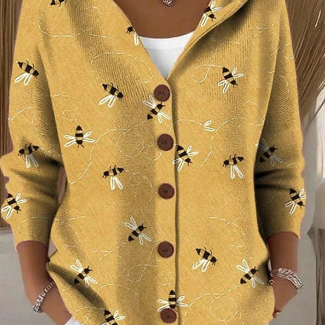 Věra | Stylový hřejivý kardigan s uměleckým vzorem