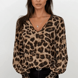 Susana - Stylová leopardí vzorovaná blůza