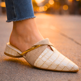 GABRIELA | Elegantní mules s krokodýlím vzorem