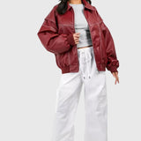 Faye™ - Oversized Kožená Bunda
