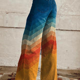 Líza - Elegantní retro zigzag kalhoty